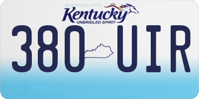 KY license plate 380UIR