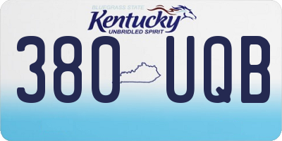 KY license plate 380UQB
