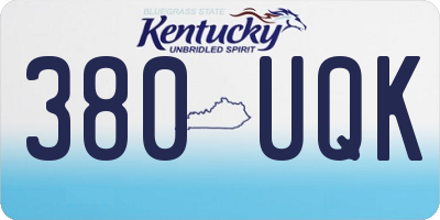 KY license plate 380UQK
