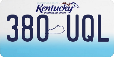 KY license plate 380UQL