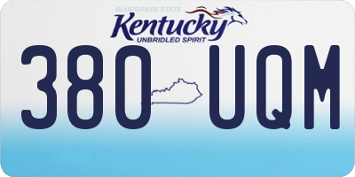 KY license plate 380UQM