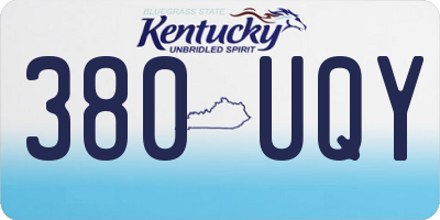 KY license plate 380UQY