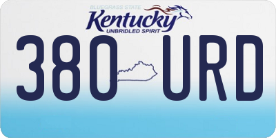 KY license plate 380URD