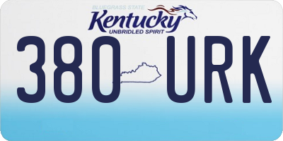 KY license plate 380URK