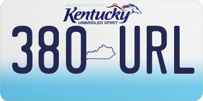 KY license plate 380URL
