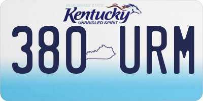 KY license plate 380URM