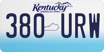 KY license plate 380URW