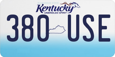 KY license plate 380USE