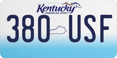 KY license plate 380USF