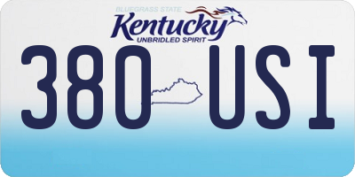 KY license plate 380USI