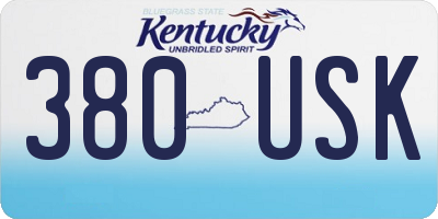 KY license plate 380USK