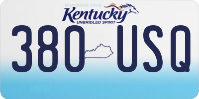 KY license plate 380USQ