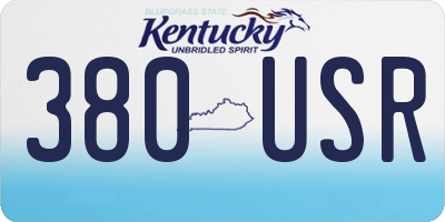 KY license plate 380USR