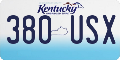 KY license plate 380USX