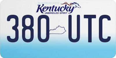 KY license plate 380UTC