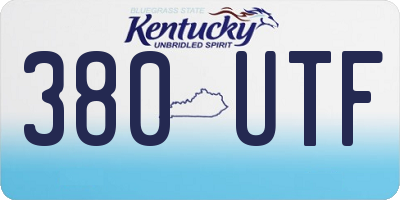 KY license plate 380UTF