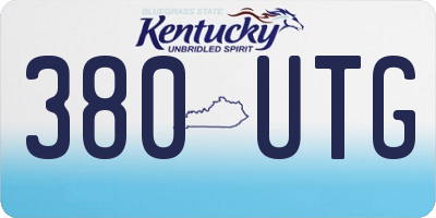 KY license plate 380UTG