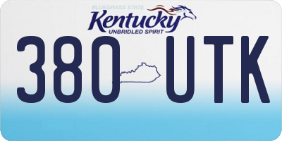 KY license plate 380UTK