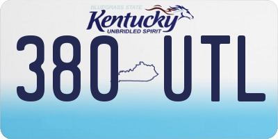 KY license plate 380UTL