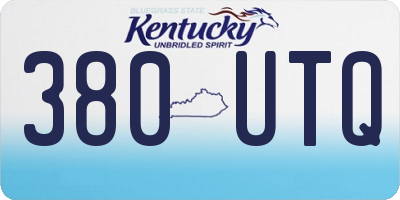KY license plate 380UTQ