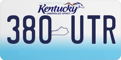 KY license plate 380UTR