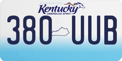 KY license plate 380UUB