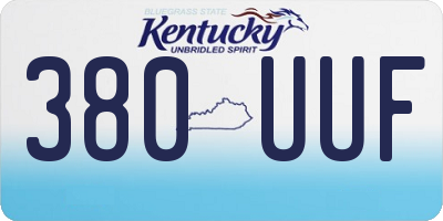 KY license plate 380UUF