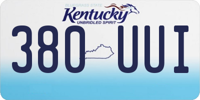 KY license plate 380UUI