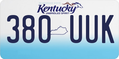 KY license plate 380UUK