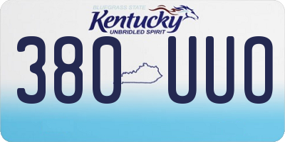 KY license plate 380UUO