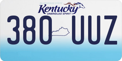 KY license plate 380UUZ