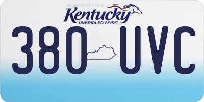 KY license plate 380UVC