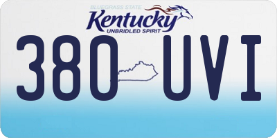 KY license plate 380UVI