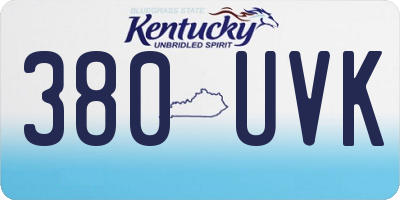 KY license plate 380UVK