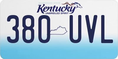 KY license plate 380UVL