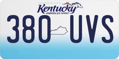 KY license plate 380UVS