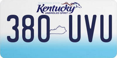 KY license plate 380UVU