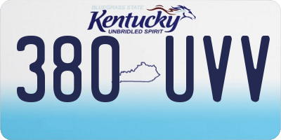 KY license plate 380UVV