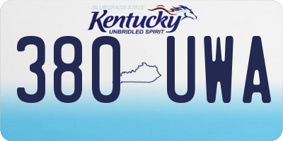 KY license plate 380UWA