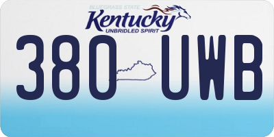 KY license plate 380UWB