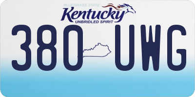 KY license plate 380UWG