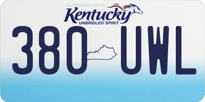 KY license plate 380UWL