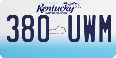 KY license plate 380UWM