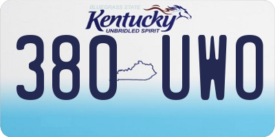 KY license plate 380UWO