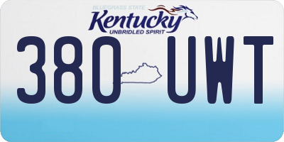 KY license plate 380UWT