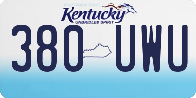 KY license plate 380UWU