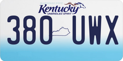 KY license plate 380UWX
