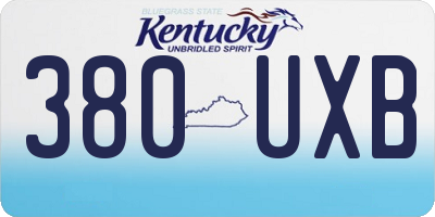 KY license plate 380UXB