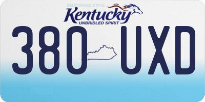 KY license plate 380UXD