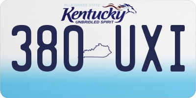KY license plate 380UXI